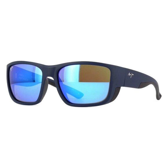 New MAUI JIM Amberjack Blue Polarised Square B896 03 Sunglasses Women - Picture 1 of 4